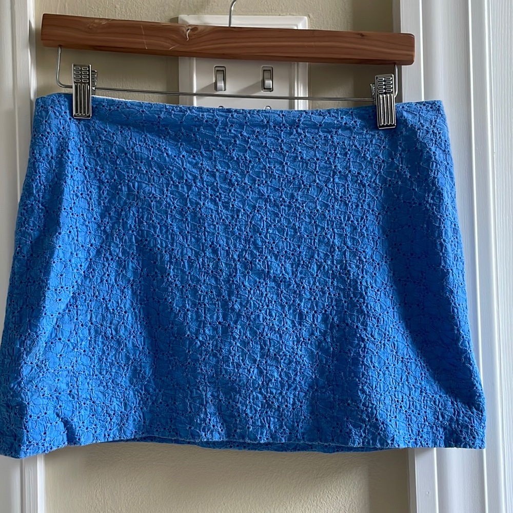 Lilly Pulitzer Blue Sweet Daisy Tate Eyelit Skirt